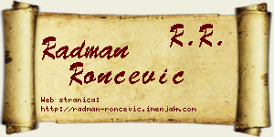 Radman Rončević vizit kartica